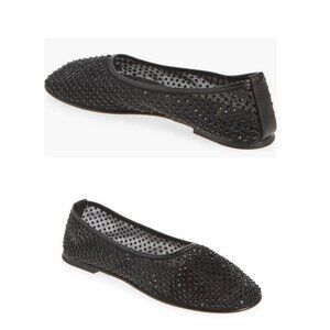 Dear Frances Ball Crystal Embellished Mesh Flats Sz EU40/US10
